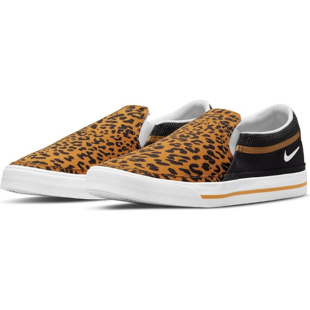 Nike Court Legacy SLP Slip On Shoes Leopard Print